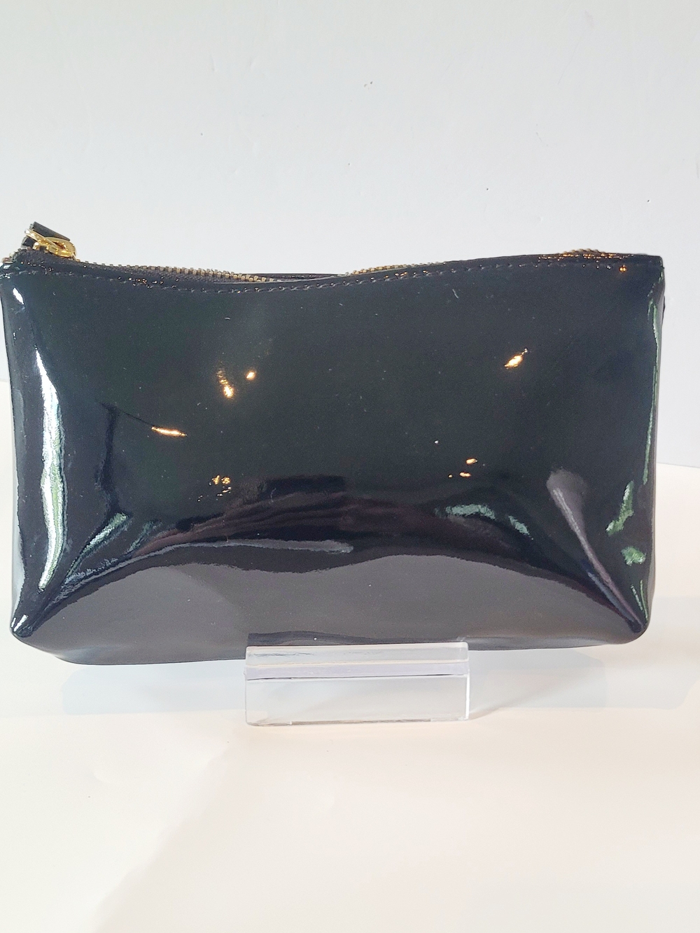 Valentina Black Patent Cosmetic Pouch